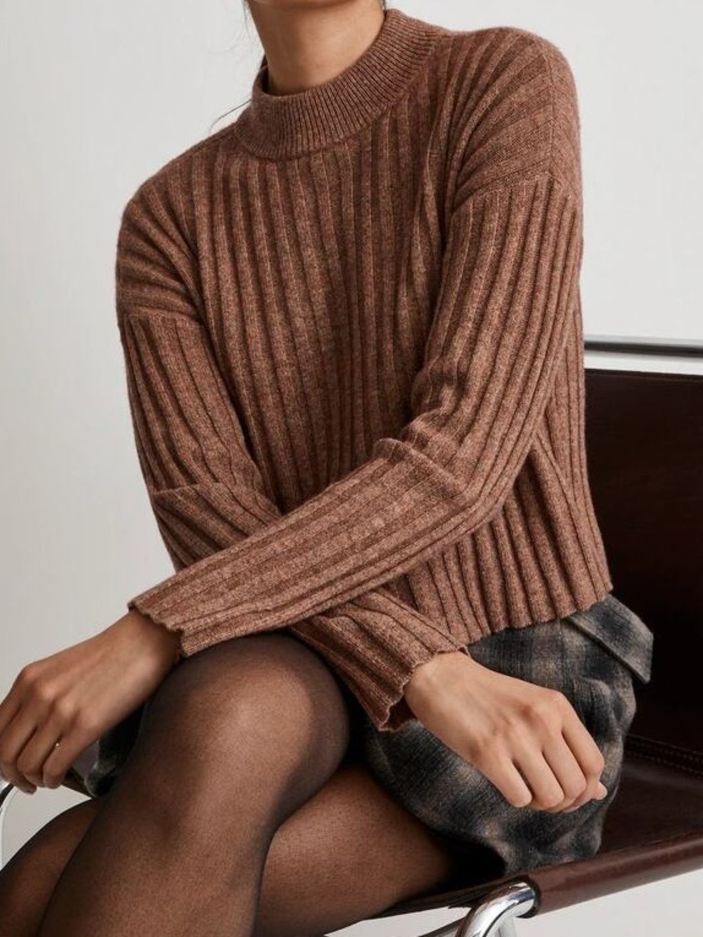 Madewell Moc Neck Cropped Sweater